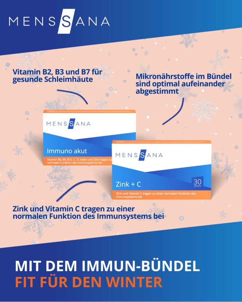 Stark durch den Winter mit dem MensSana Immun-Bündel 

 Zink, Selen sowie die Vitamine C, D, B6, B12...