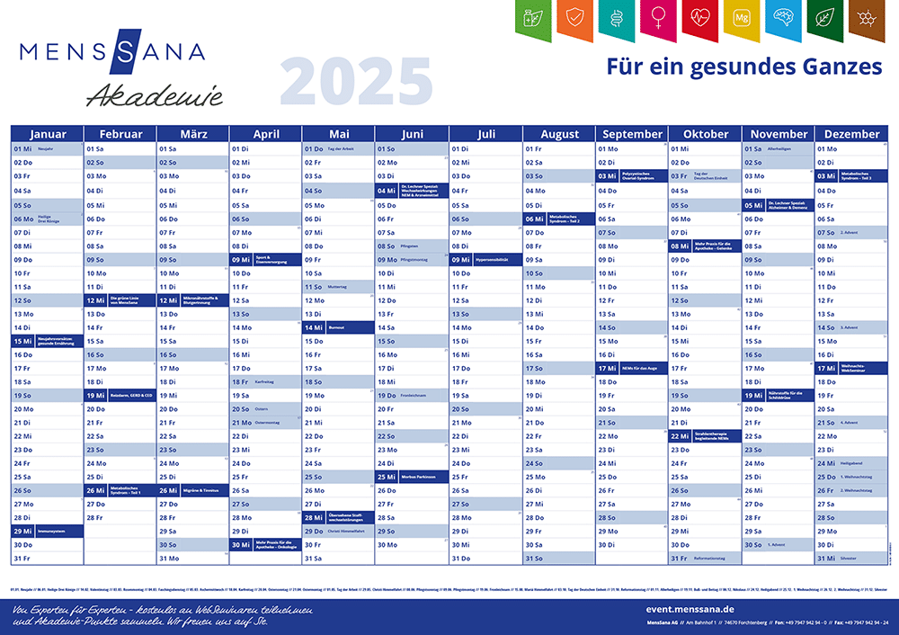 Veranstaltungskalender Wand A1 MensSana
